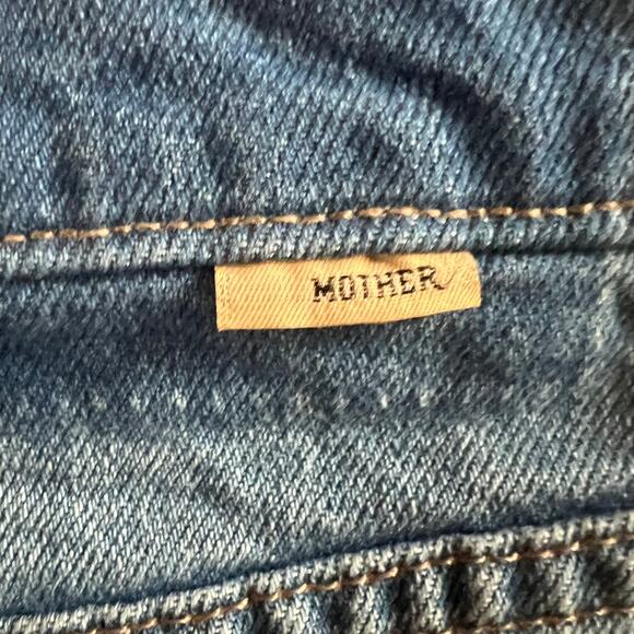 Mother Superior The Vagabond Mini Fray Denim Skirt Destroyed Bills Sz 28 - Picture 9 of 10